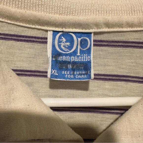 Ocean Pacific Vintage Sweater Mens XL Striped Polo Style Surf Ocean Long Sleeve - Picture 3 of 10